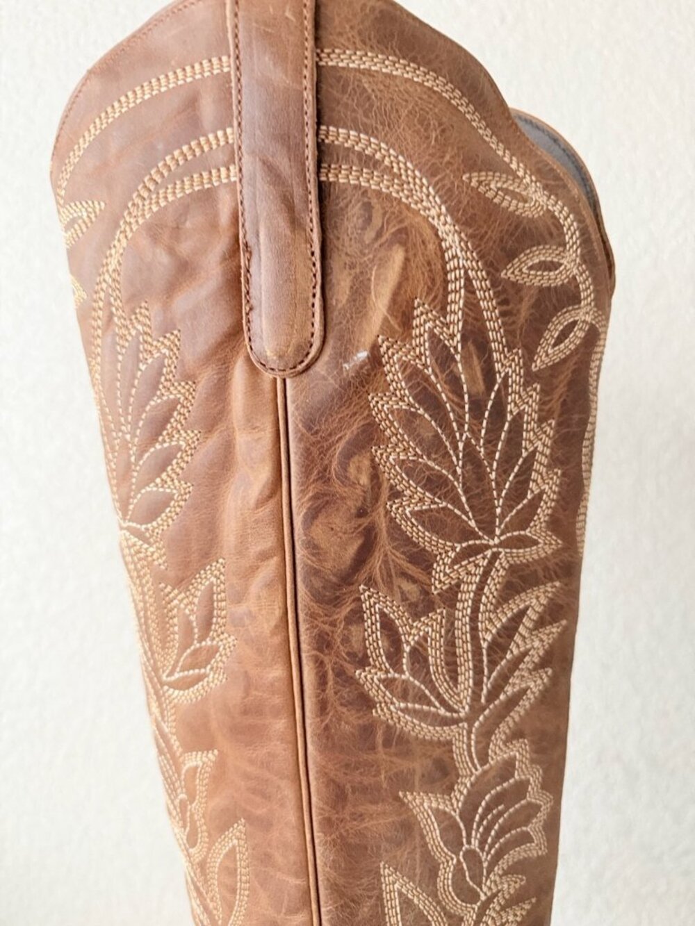 Lane SANDAGA Knee High Brown Cowboy Boots Womens 9 Western Tall Zipper Snip Toe - Picture 3 of 13